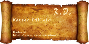 Katzer Dávid névjegykártya